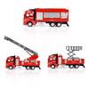 Ids Toy Fire Truck Model Alloy Diecast Inertia Fire Ladder Vehicle Rescue Transport Car Educational Toys for Children Boys Gift