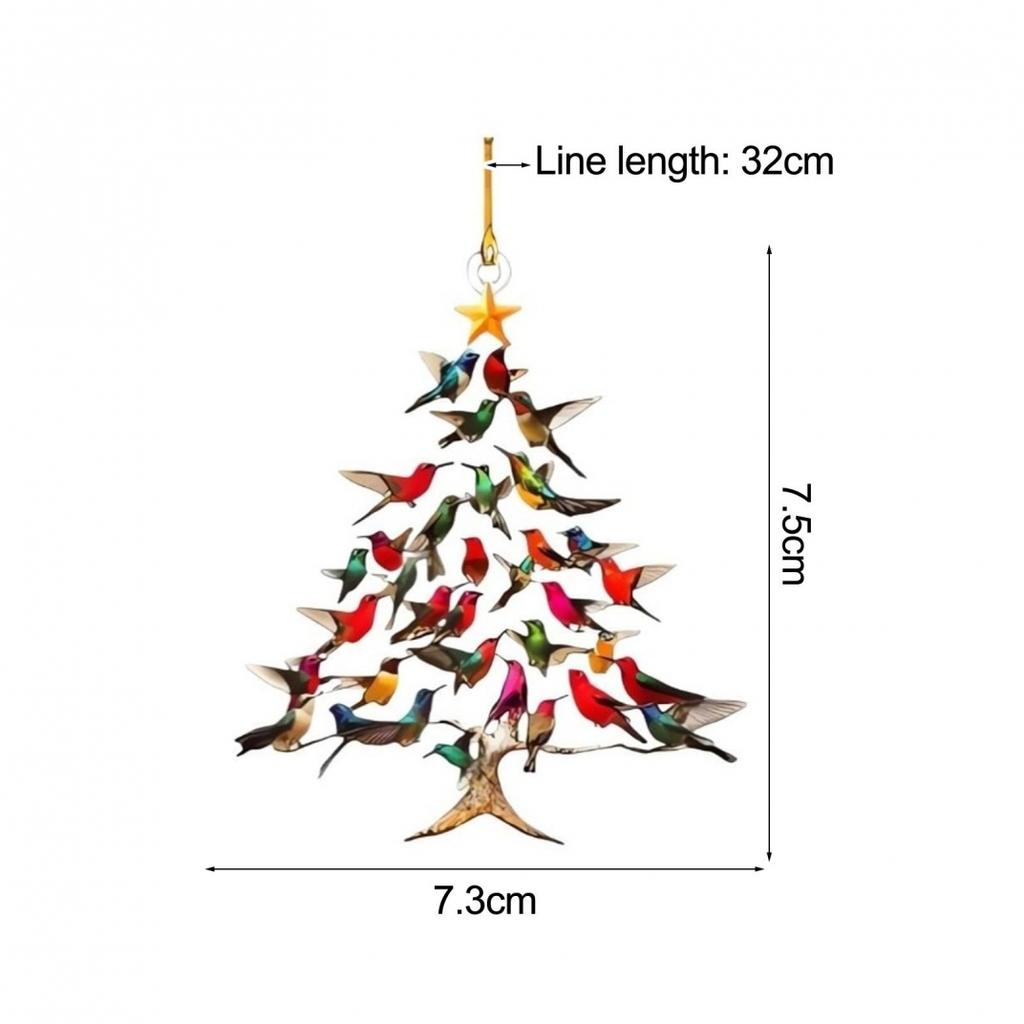 Christmas Decoration Acrylic Ornament Featuring HummingFor Bird Design