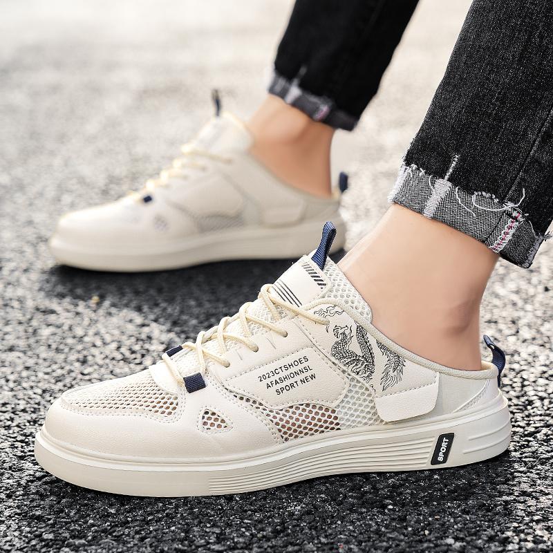 Men’s Sports Shoes Summer Backless Clogs Mules Casual Slippers Sneakers Students Sandals Over Sized