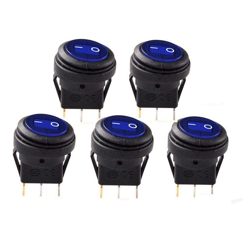 

SHGO-25 Pcs 12V 20A Waterproof Round On/Off Rocker Switch Car Auto Boat SPST NONE