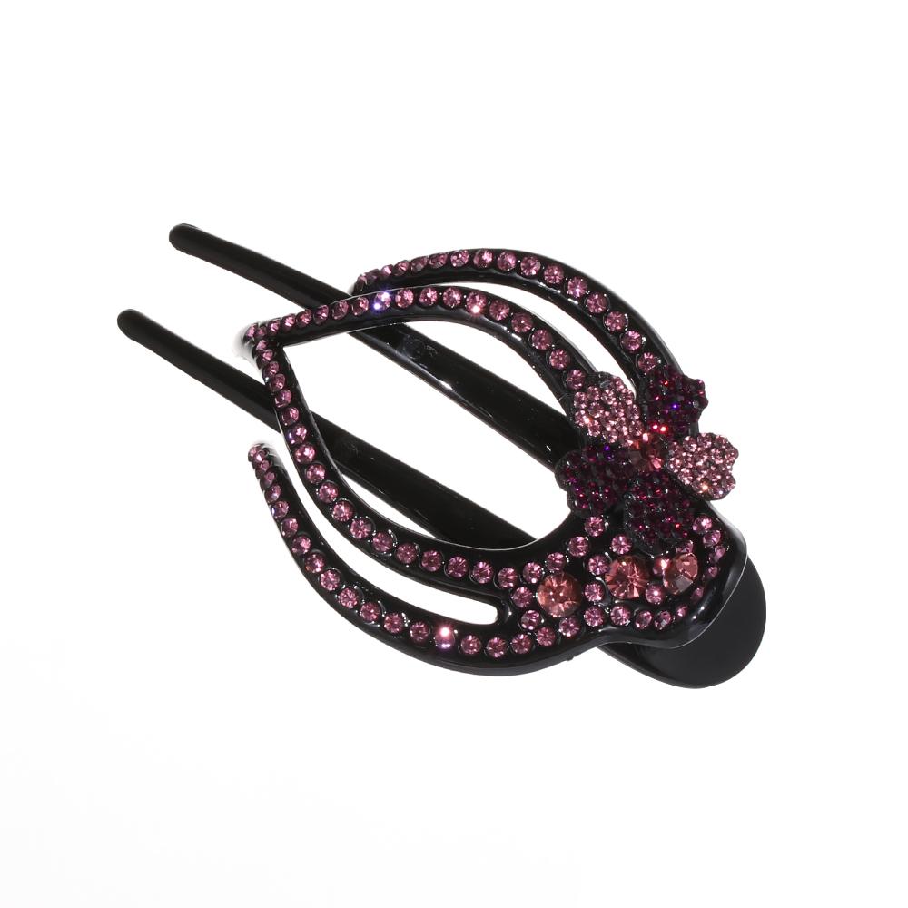 Shiny Hairpins Flexible Headwear Rhinestone Hair Clip Heart  Flower Acrylic Hollow Claws