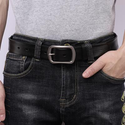 Fashion Trend Day Buckle Belt Men'S Genuine Leather Needle Buckle Pure Cowhide Youth Simple Casual Versatile Belt