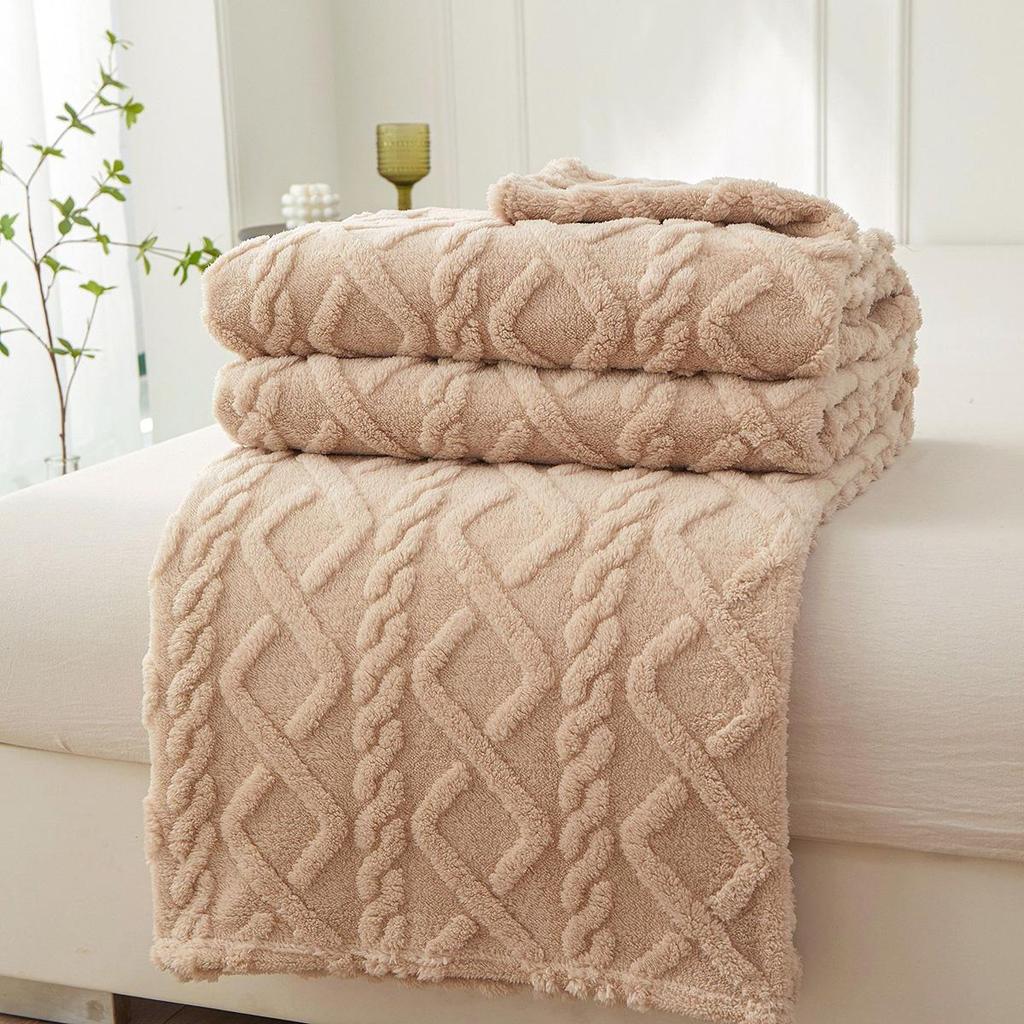 Coral Fleece Simple Blanket Nordic Style Floral Gauze Air Conditioning Quilt Soft Breathable Wrap Throw Blankets Bedspread Plaid