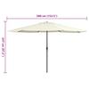 390 Cm Metal Mast Sun Umbrella In Sand White
