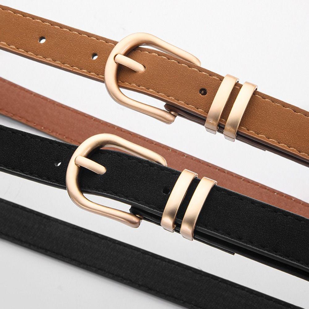 Pin Buckle Business Waist Belt Luxury Design Frosted Waistband Suede Leather Belt  For Women