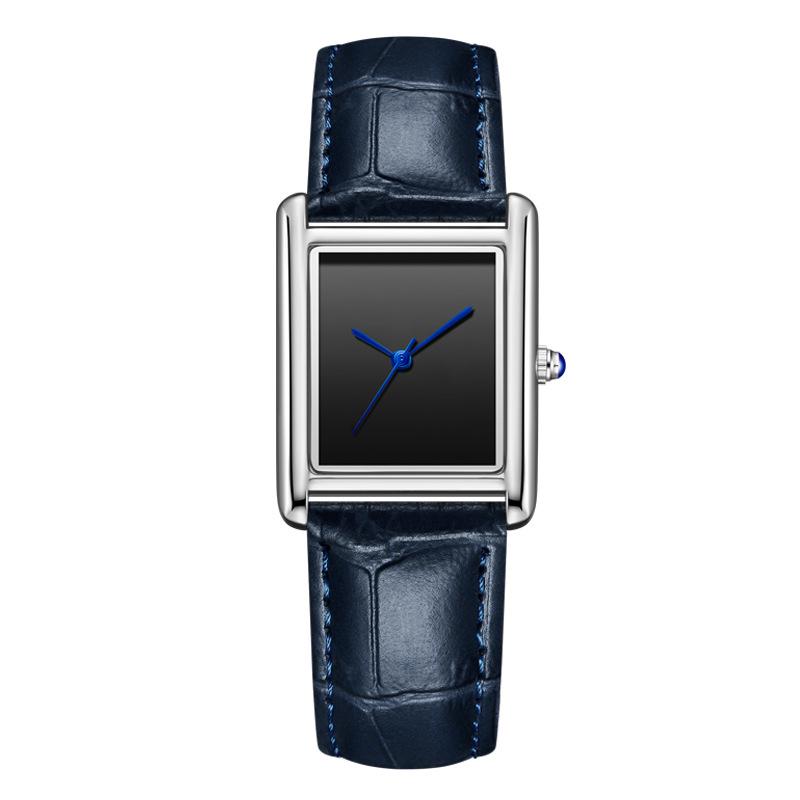 Leather Strap Square Quartz Couple Watches: Waterproof, Simple, Fashionable Design for Men and Women