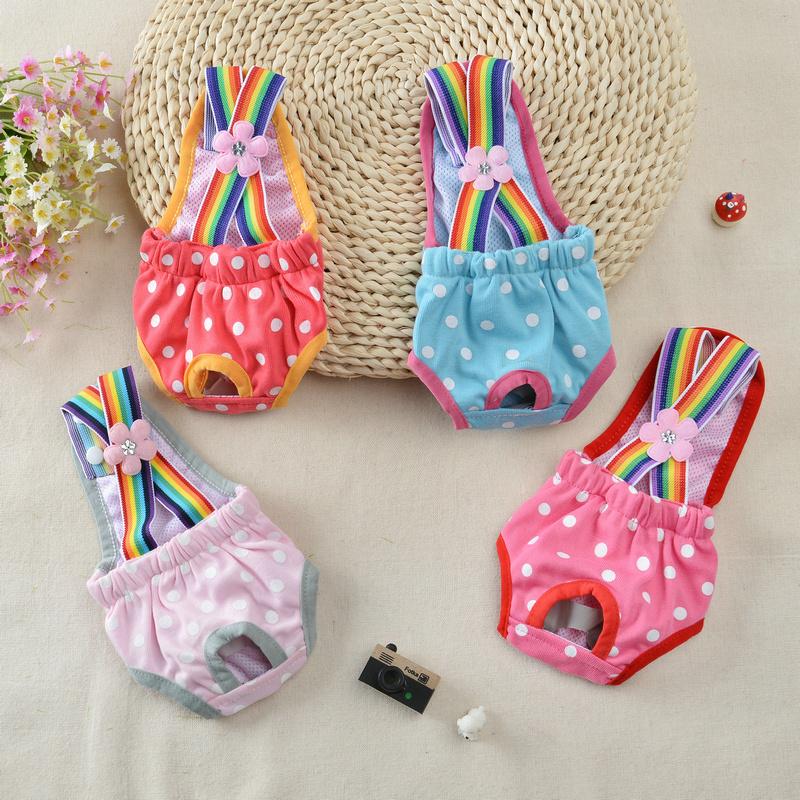 Dot Denim Dog Female Shorts Pants for Small Medium Dogs Chihuahua Pinscher Physiological Panties mascotas Underwear Accessories