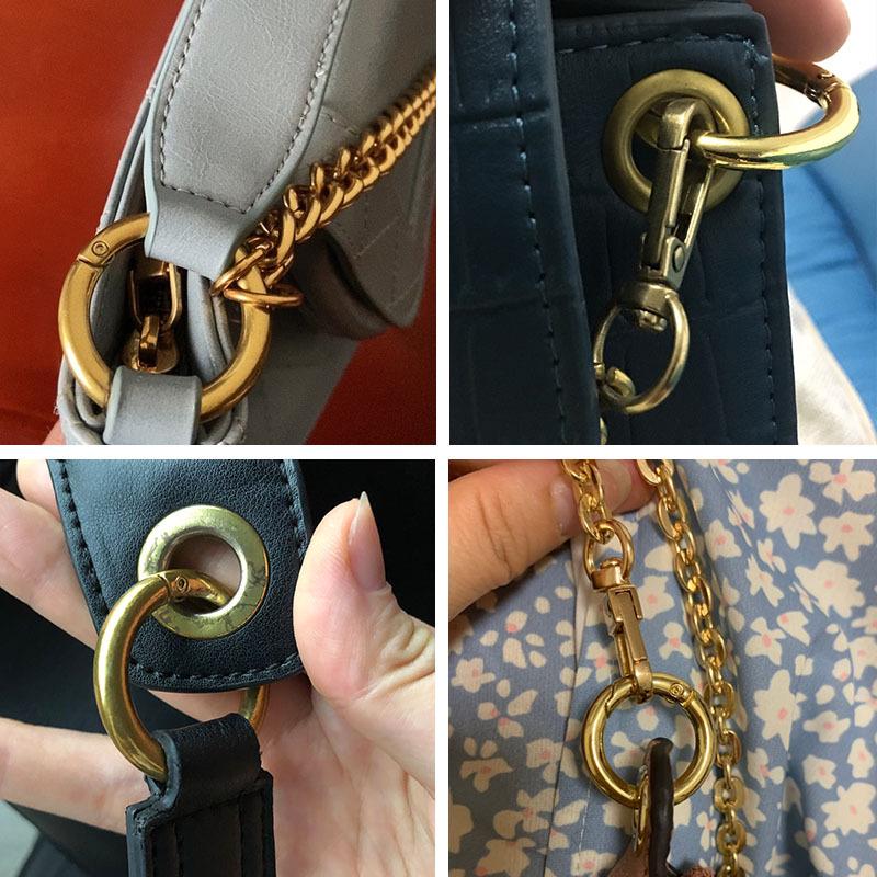 Metal Round Single Ring Buckle Hook Keychain - Bags & Luggage Accessories