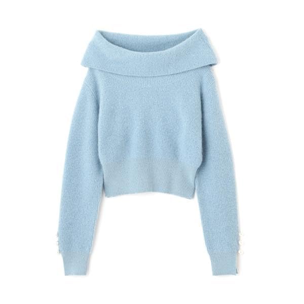Jill by Jill Stuart Alpaca Con Lame Knit Blue Women's Sweater,