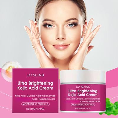 Kojic Acid Facial Cream Lighten Skin Tone Moisturizing Hydrating Smoothing Firm Face Reduce Dryness Discomfort Niacinamide Cream