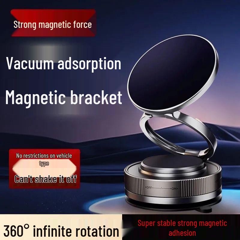 Universal Magnetic Car Phone Holder with Vacuum Suction for Dashboard and Desktop
