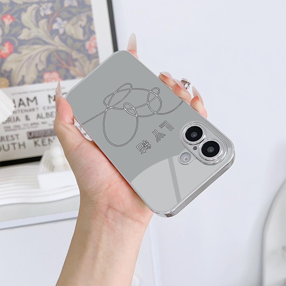 N183 Love Yourself Flower Phone Case for iPhone 16 15 Pro Max Samsung S24 S23 Ultra A54 A35 Xiaomi Redmi Note 13 Pro Plated Frame Tempered Glass Cover