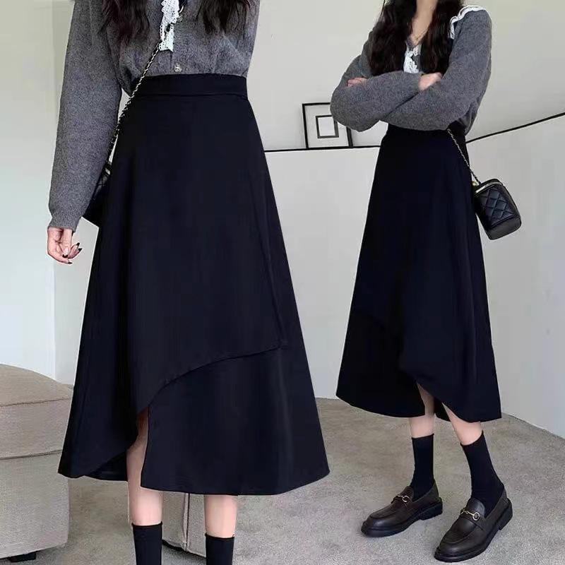 Autumn High-End Maternity Mid-Length Loose Casual Skirt with Belly Support