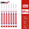 1/8/40/80Pcs Long Head Markers Pen Multi-purpose for Woodworking Tile Decoration Deep Hole Marker Pens Red/Black/Blue/Green Ink