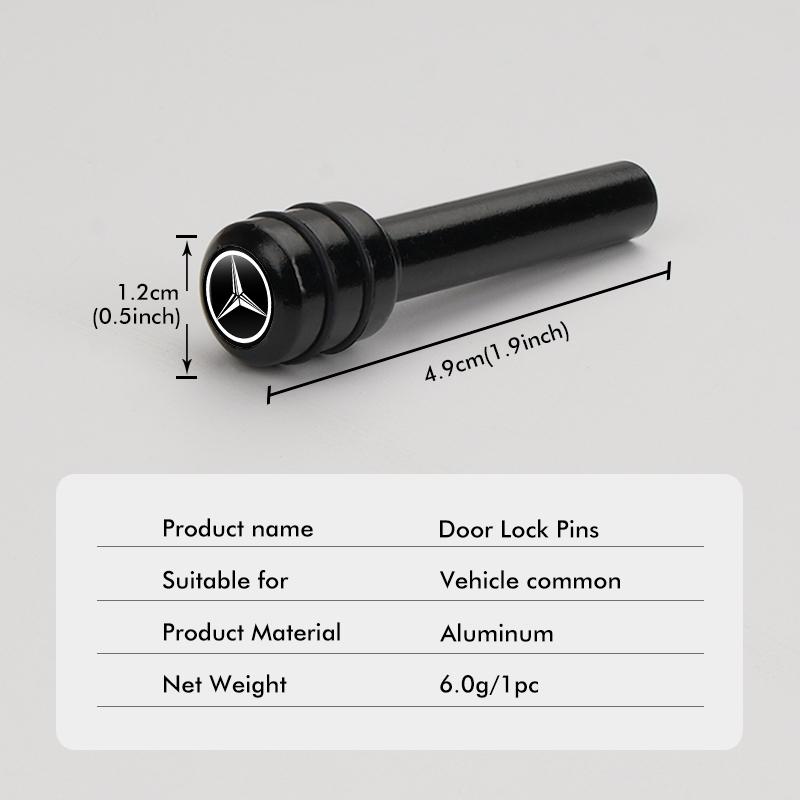 Car Sticker 2/4pcs Car Door Lock Pin Alloy Latch Lock Knob Security Tools AccessoriesFor Benz W211 W124 W176 W177 C180 C200 C260