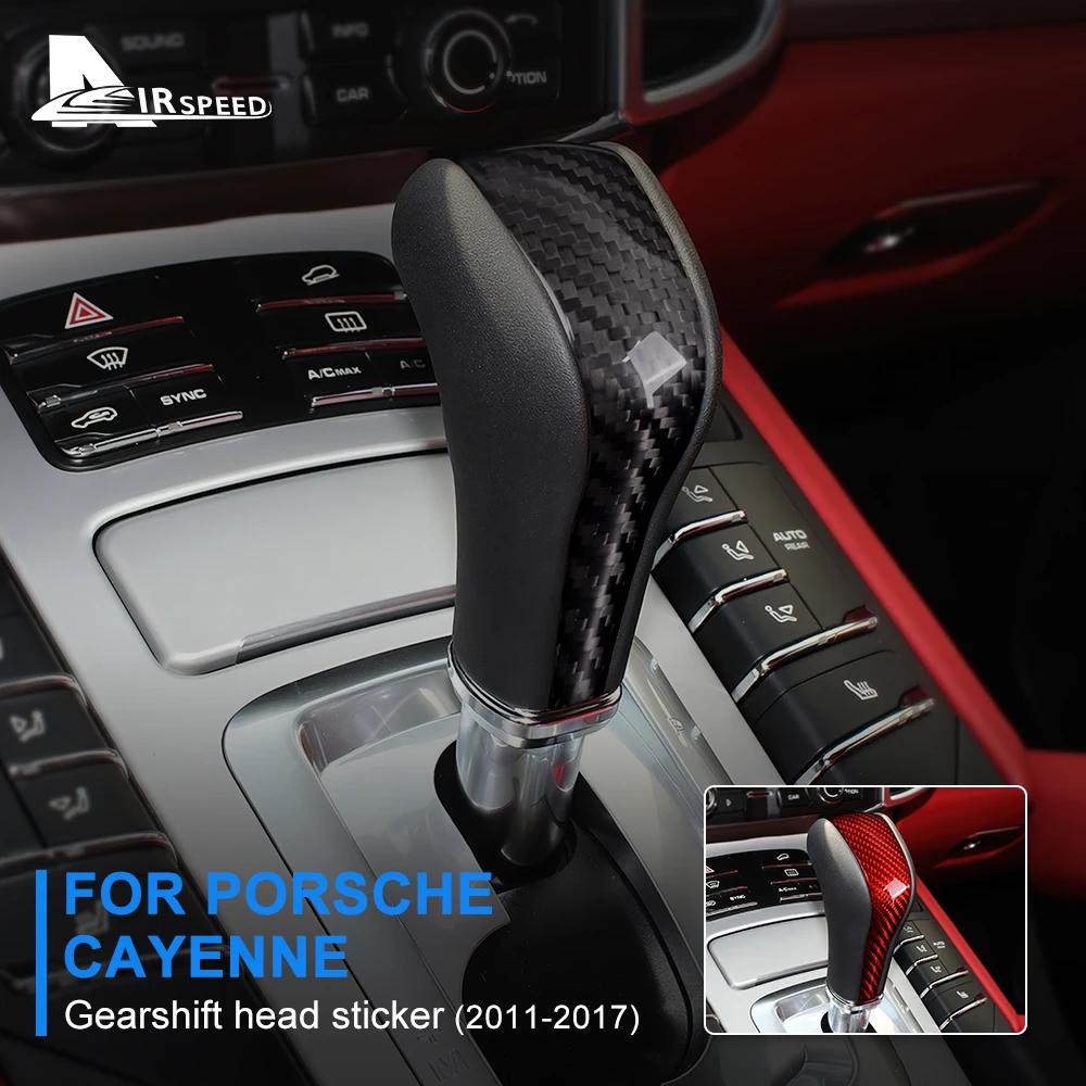 Real Hard Carbon Fiber Cover for Porsche Cayenne 2011 2012 2013 2014 2015 2016 2017 Car Gear Shift Knob Interior Accessories