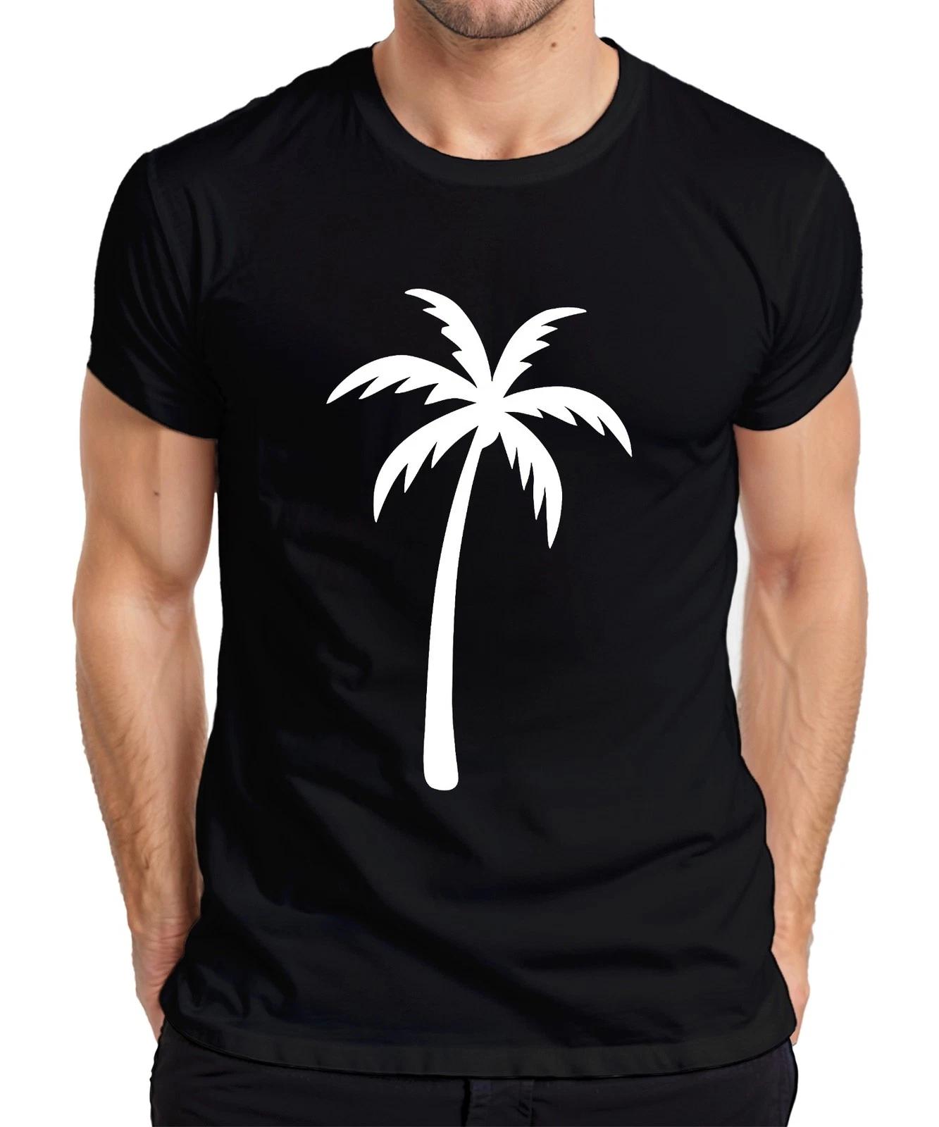 Palmen Silhouette Strand Urlaub tropisch Insel Meer Sommer Retro Herren T-Shirt XS