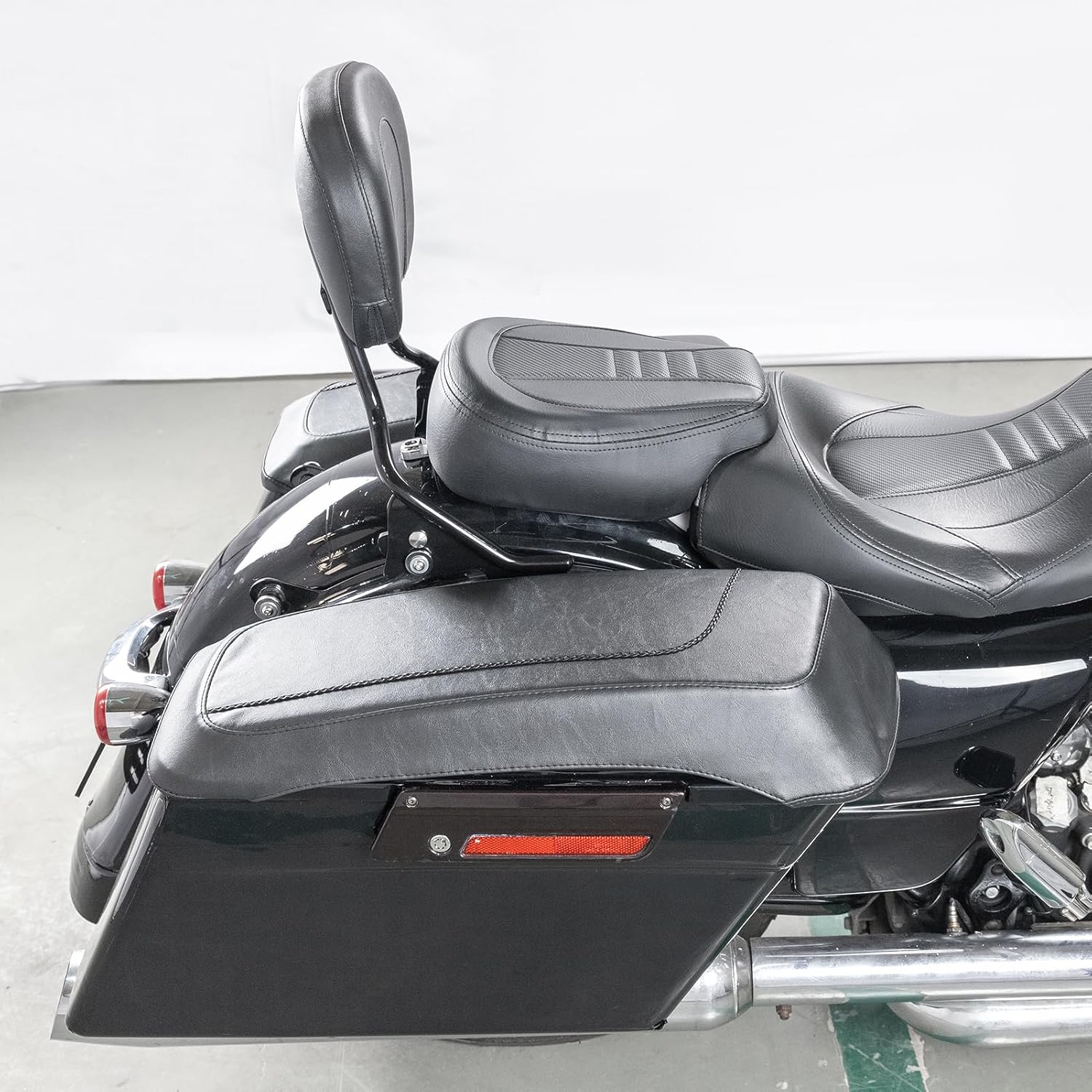 

Mofun PU Кожаная крышка кофра-динамика Защитный чехол совместимый с Harley Touring Road King Electra Road Street Glide 1993-2013 1993-2013 Patternless Sty