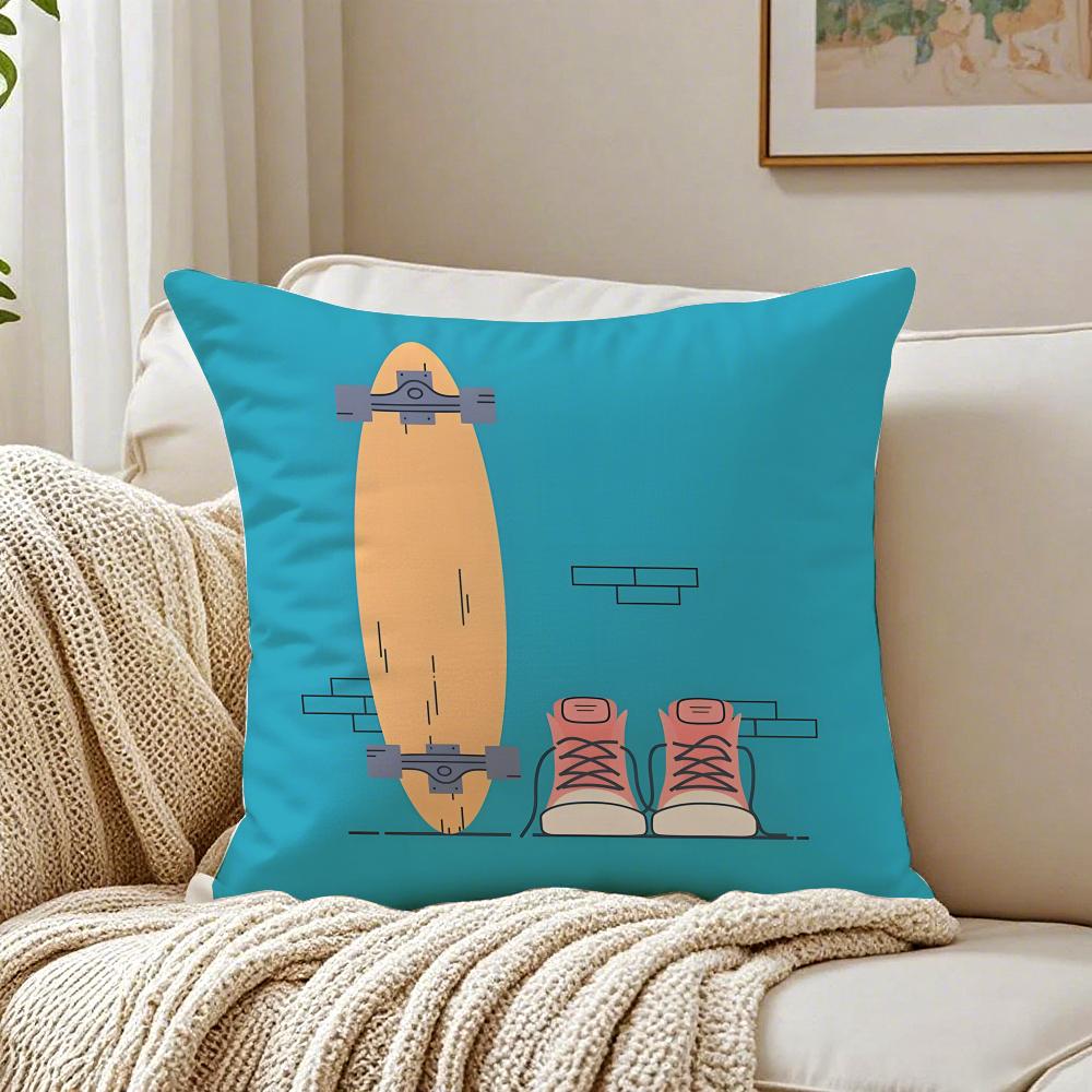 Fashion Graffiti Funny Sports Skateboarding Cushion Cover Pillowcase Antidustmite living Room Sofa Decor Cushion Room