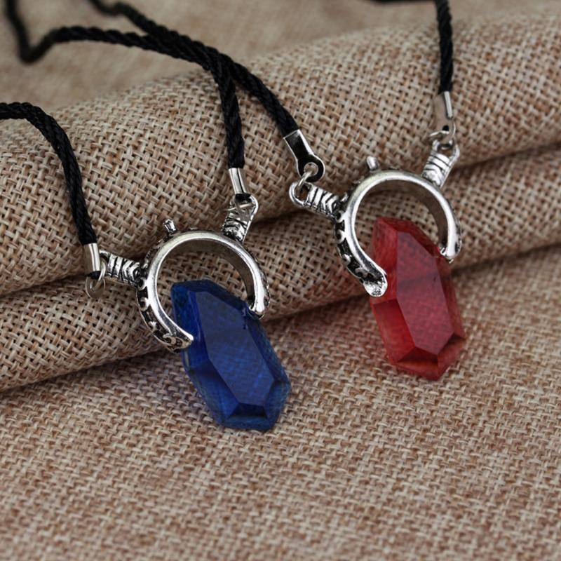 Easter Gift Anime Demon Hunter for Soul Stone Necklace Red Crystal Dante Pendant Man Woman Cosplay Valentine's Day Gift