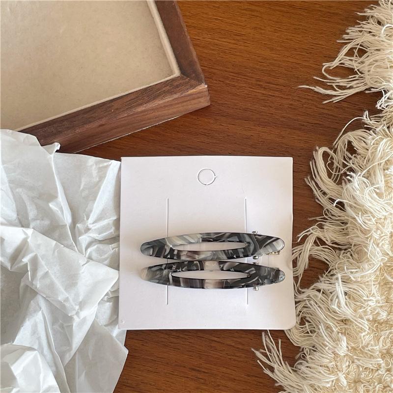 2 Stück/Set Acetat Haarspangen Ausgehöhlte Ovale Geometrische Haarspangen Seitliche Spangen Haarnadel Damen Haaraccessoires