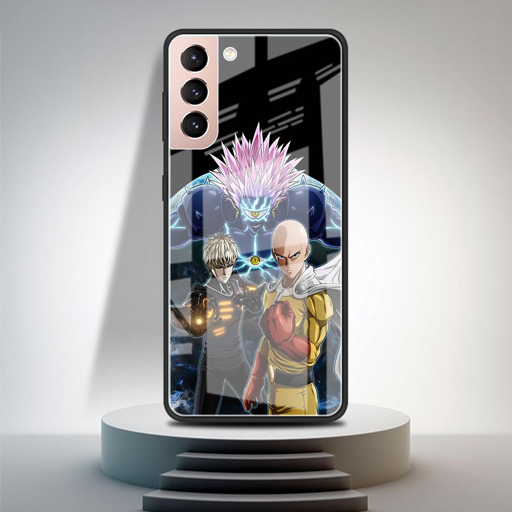 

Чехол из закаленного стекла для Samsung Galaxy S21 Ultra S20 FE S10 Plus Note 20 10 Lite S9 S8 9 S10e, чехол для телефона в стиле аниме One Punch Man Samsung Note 9