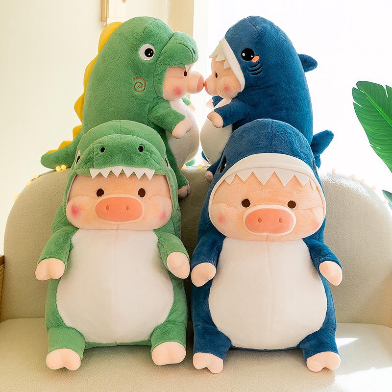 Plush Toy Pig Dinosaur Shark Stuffed Animal Creative Soft Pillow Decoration Sofa