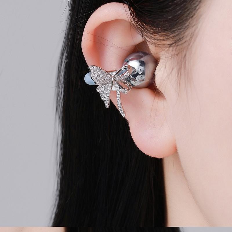 Secure Clasp Ear Clips With Butterfly Design For Freeclip 2 Earphones Jewelry Tool Less Installation
