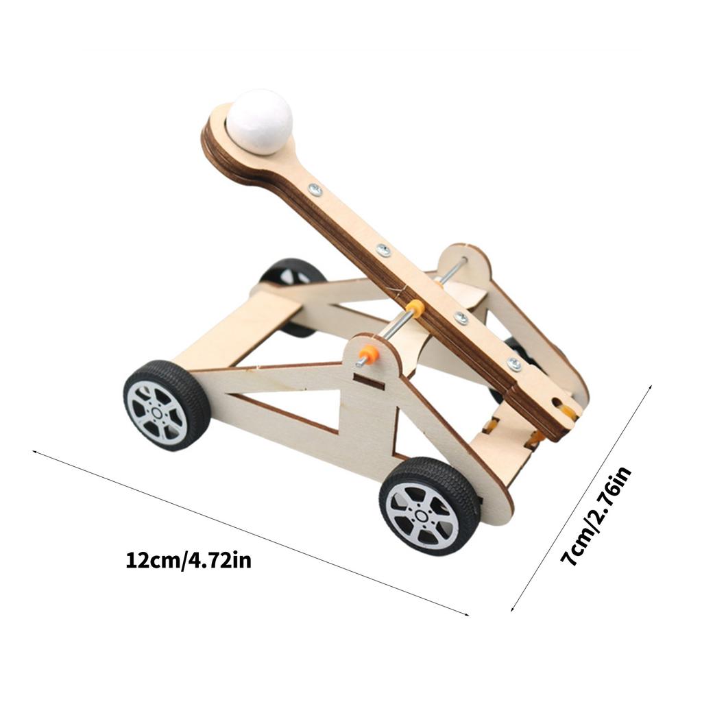 Family Interactive Wooden Catapult Educational Toy Set for Science Experiments and Creative Assembly Activities
