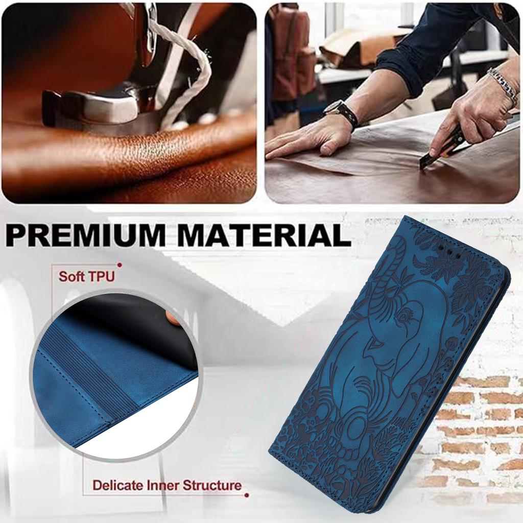 For Samsung Galaxy S23 Case Leather Magnetic Wallet Phone Cover Elephant Pattern