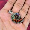 Ammonite Fossil 925 Solid Sterling Silver Pendant, Handmade Gemstone Jewelry Pendant For Memorial Day
