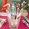 10-1PC Cartoon Santa Claus Xmas Tree Six Color Ballpoint Pen Merry Christmas Gift Stationery Writing Tool Office School Supply
