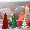 3pcs Wooden Christmas Tree Tabletop Decor Polka Dot Mini Christmas Tree Figurines Christmas Centerpieces for Home Office Desk
