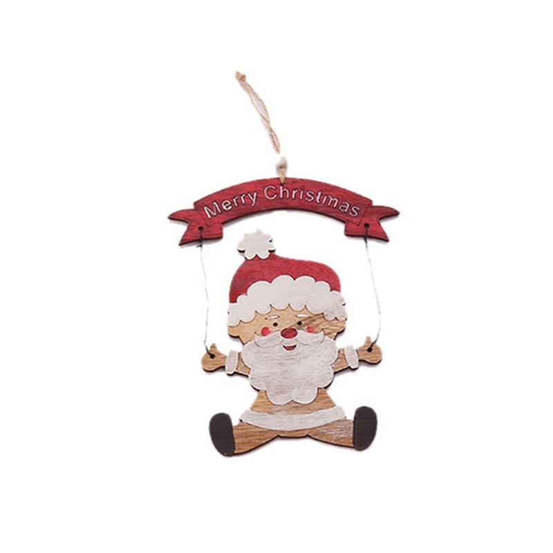 Christmas Party Decorations Kids Gift Hanging Drop Ornaments Christmas Wooden Pendants Ornaments for