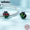 WOSTU Authentic 925 Sterling Silver Cat & Watermelon Charm Beads fit for Women Bracelet & Bangle Fine Jewelry