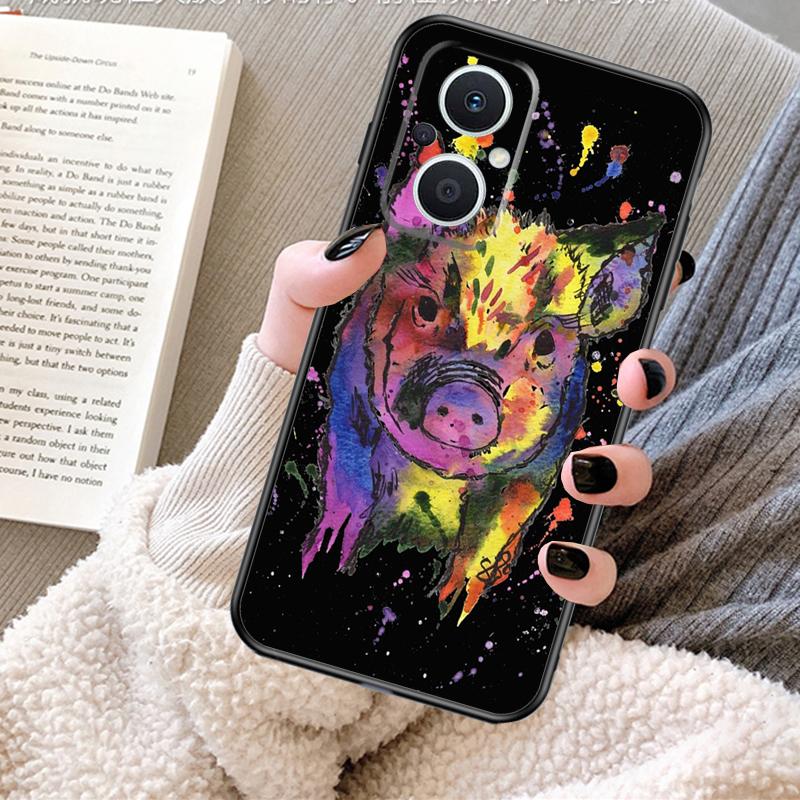 Cartoon Pig Case For OPPO Reno 12F 12 13 11 F 8T 7 8 10 Pro OPPO Find X8 X6 Pro X3 X5 Lite Cover Fundas