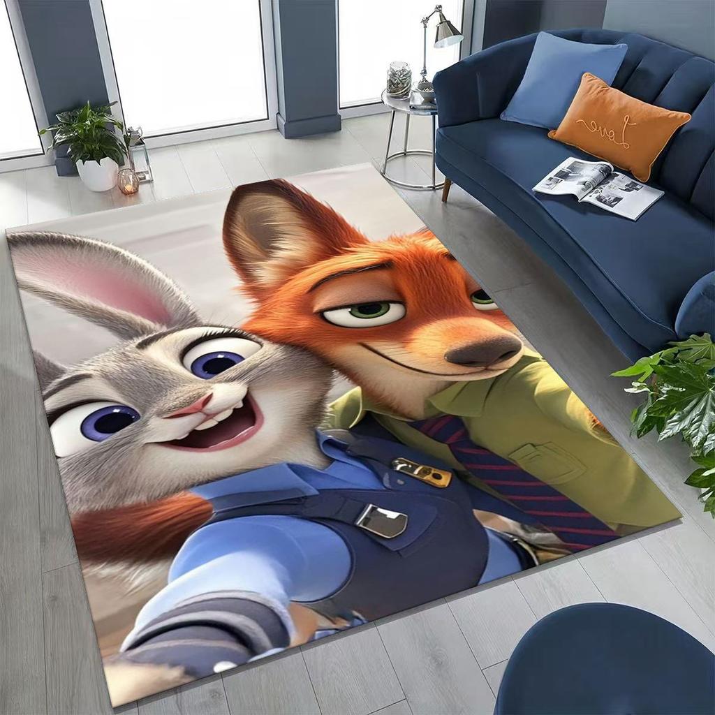27 Style Zootopia Judy Nick Cartoon Rug for Bedroom Living Room Sofa Home Doormat Decor, Large Kids Non-slip Floor Mat Gift