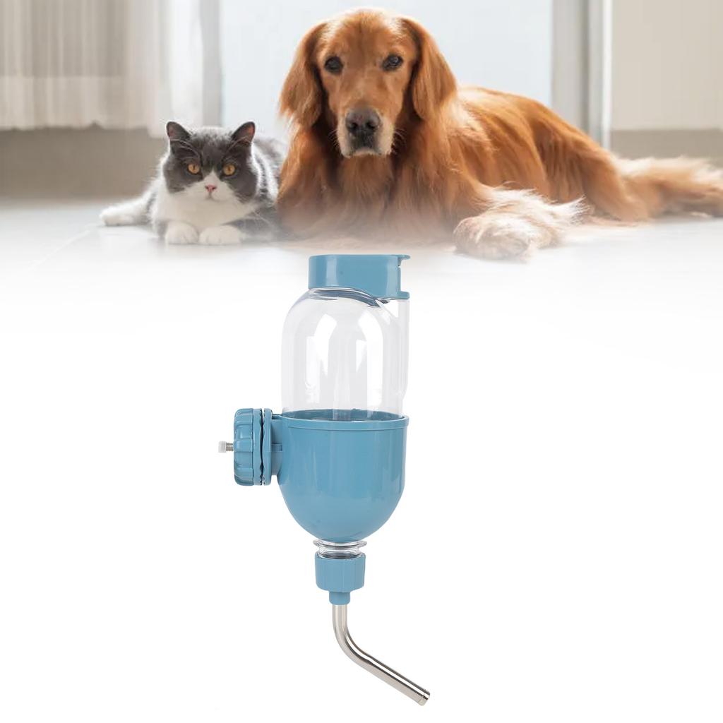 500ml Hundewasserspender Hängende Hundewasserflasche Große Kapazität Doppelkugel-Design Käfig Transportbox für Welpen Katze Kaninchen