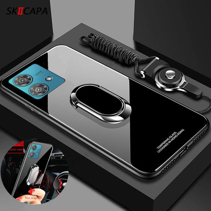 Children Clothing Yulin-001 For Motorola Moto Edge 40 Neo Edge40 Tempered Glass Shockproof Hard Cover For Moto Edge 40 30 Ultra 20 Magnetic Ring Stand Case
