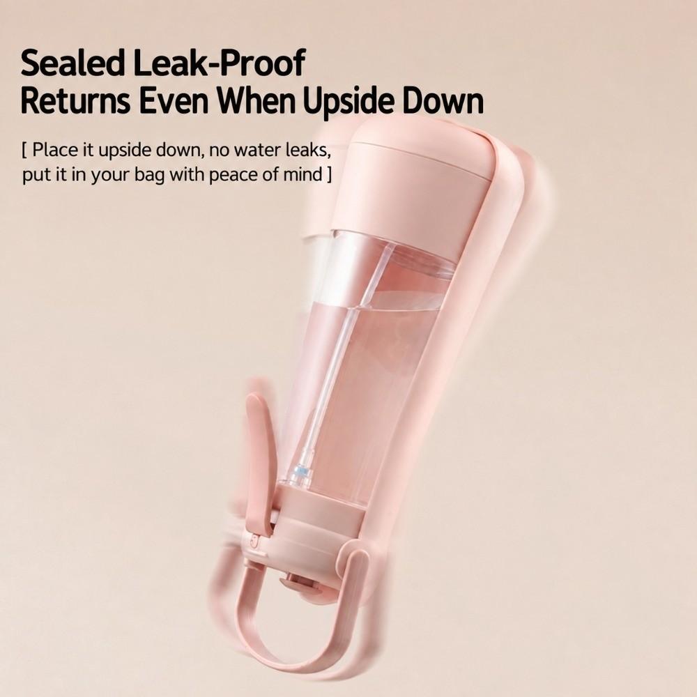 with Detachable Strap Pet Water Bottle 2-in-1 Pet Drinking Bottle Cute Pet Feeder  Pets Using