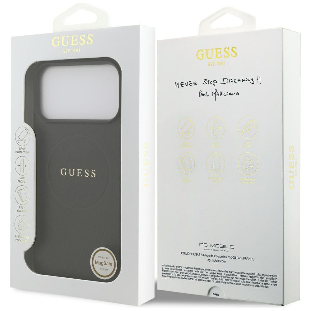 Coque Guess Anneau texturé MagSafe pour iPhone 17 Pro Max noir