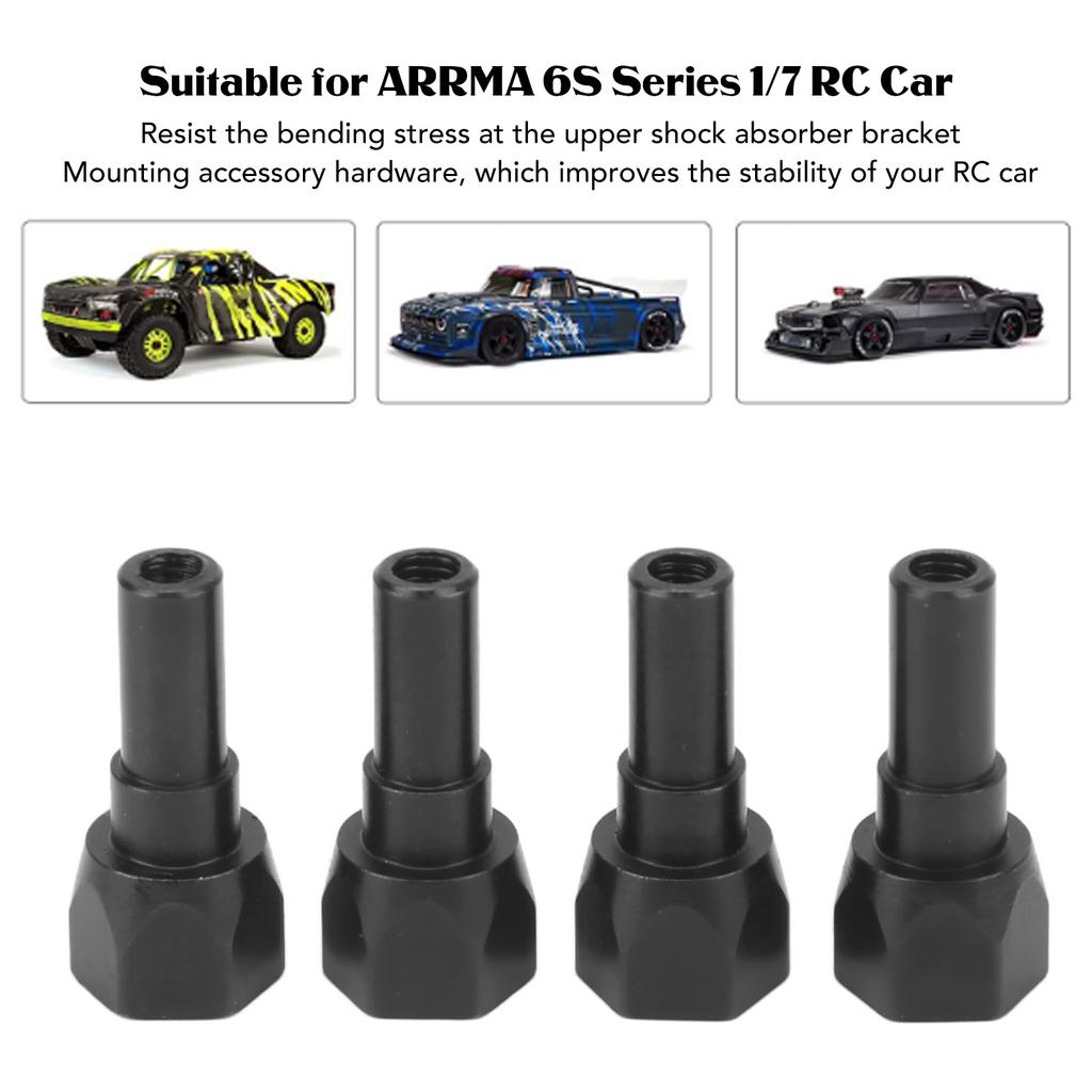 4Pcs RC Shock Standoff Steel Rust Protection Wearproof Shock Absorber Column Replacement for ARRMA 6S Series 1/7 RC Car