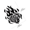 Car Engine Hood Sticker Flame Dice Graphic Vinyl Decal For Auto Vans Trucks SUV Self-Adhesive Auto Body Window Decor Accessories