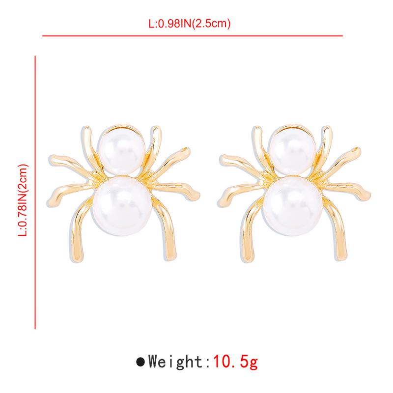 New Dark Retro Punk Earrings Women Exaggerated Pearl Animal Spider Stud Earrings New Halloween Party Accessories Jewelry Gifts