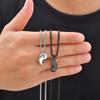 Mystical Ba Gua Zircon Necklace for Men Women, Stainless Steel Silver Taoist Pendant, Lucky Jewelry Gift