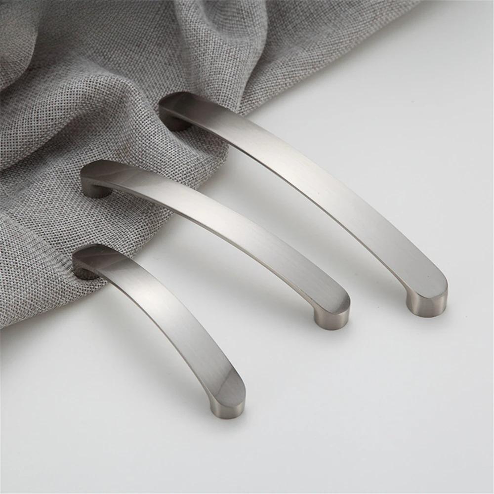 2/6pcs Aluminum Alloy Modern Cabinet Handles Brushed Drawer Pulls Kitchen Door Knobs Furniture Hardware