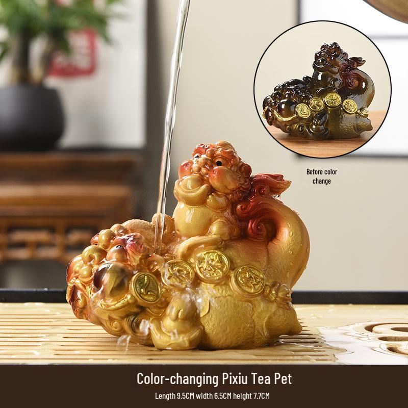 Lucky Golden Carp Color-Changing Tea Pet – High-End Ornament for Tea Tables