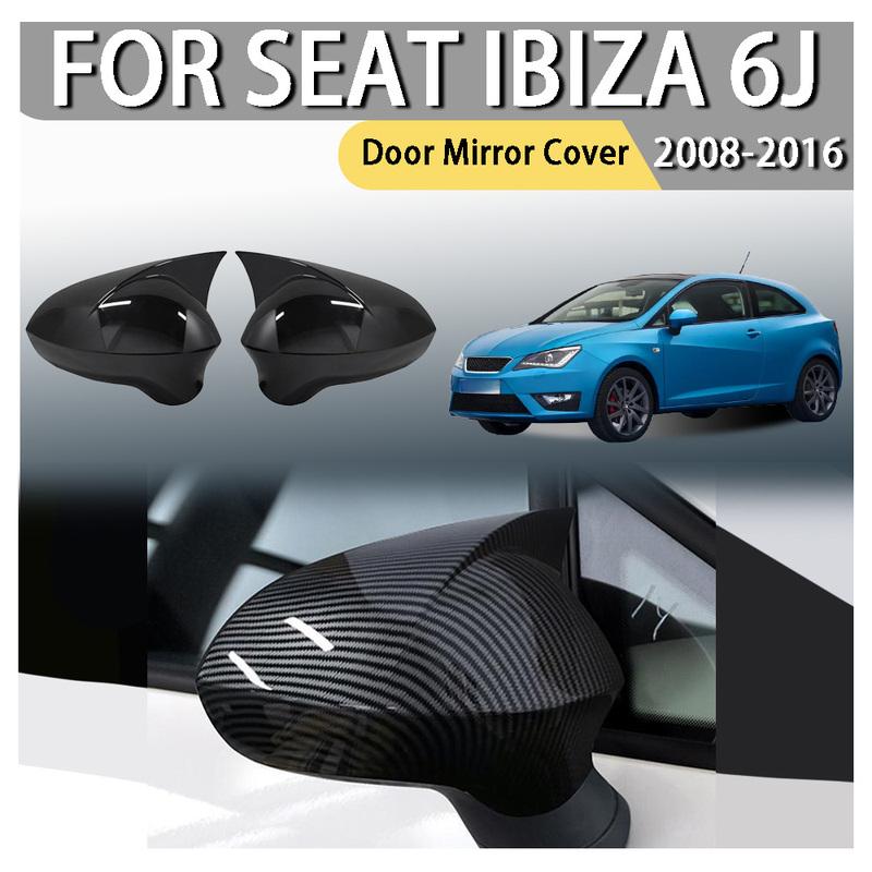 Cars Accessories Bull-Horn Door Mirror Cover For SEAT Ibiza 6J 2008 2009 2010 2011 2012 2013 2014 2015 2016 Car Decoration