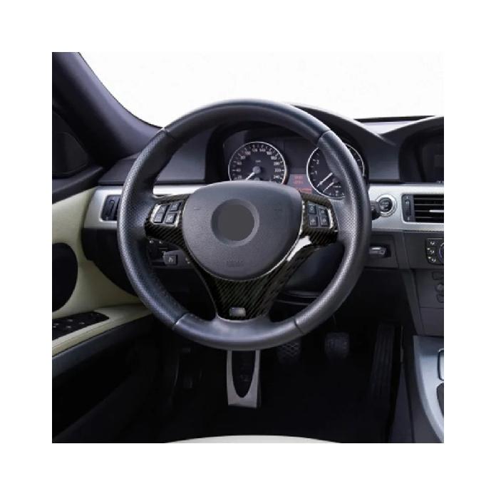 For 2005-2012 BMW 3 Series E90 E92 ABS Matt Black Car Steering Wheel Frame Cover Trim Sticker Car Accessories para auto