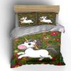 Unicorn and Floral Bedding Set Bedding Duvet Cover Set Duvet Cover Pillowcases (1 * Duvet Cover 2 * Pillowcases, Without Duvet Insert)